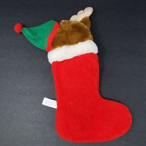 Plush Appeal Christmas Stocking Stuffed Animal Reindeer Santa Green Red Small - Picture 5 of 5